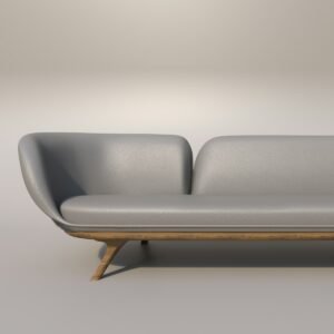 Sofa Chesterfield - Couro Cinza